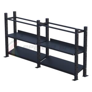 Купить Модульный стеллаж для гантелей, гирь и медболов 2580х430х1200 (2 секции) в Вяземском 