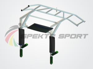 Купить Турник-брусья-пресс Прометей цельносварной с доп. хватами цв. белый в Вяземском 