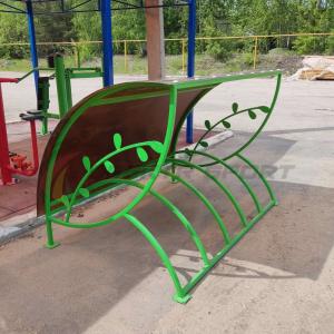 Купить Велопарковка крытая, с веточкой, цв. зеленый в Вяземском 