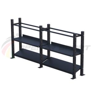Купить Модульный стеллаж для гантелей, гирь и медболов 3780х430х1200 (2 секции) в Вяземском 